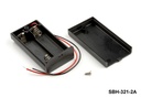 [SBH-321-2A] 2 pcs UM-3 / AA size Battery Holder (Side by side) (Wired) (Covered) 11044